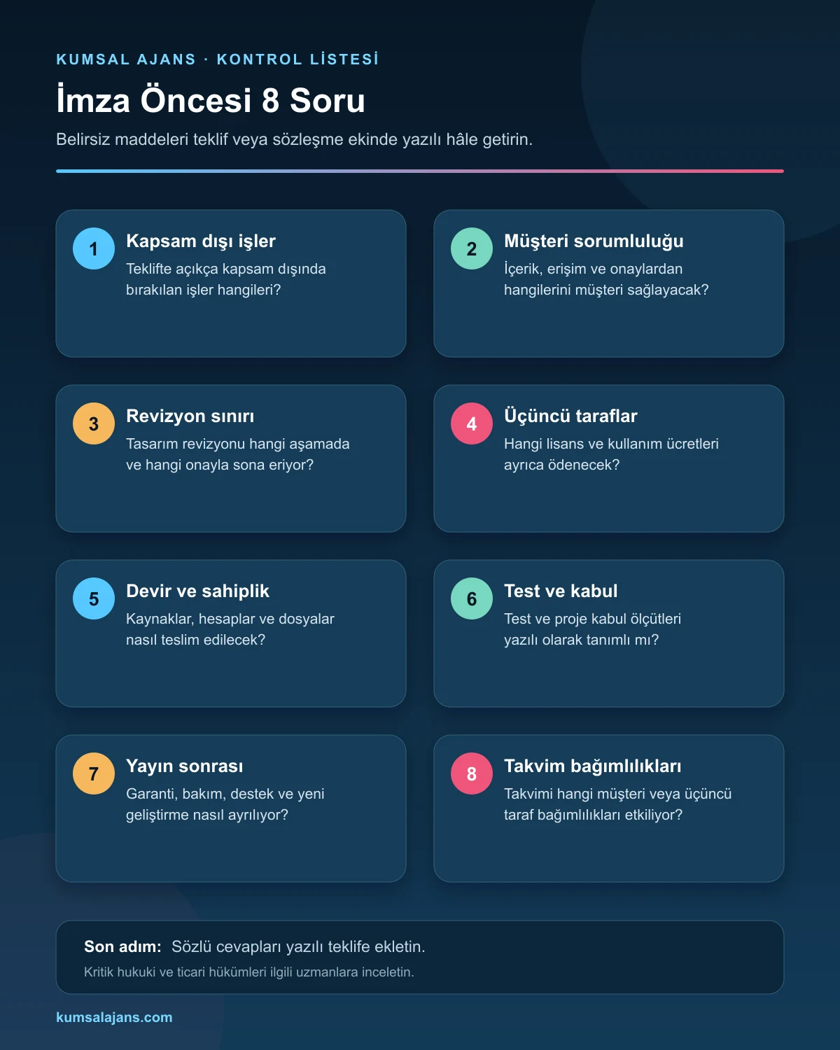Web sitesi teklifi imzalanmadan önce sorulacak sekiz soru