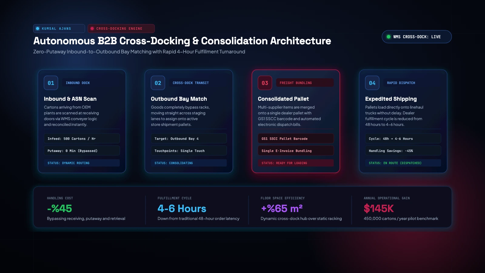 Autonomous B2B Cross-Docking & Freight Consolidation Process Architecture